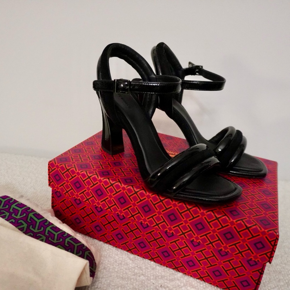 Tory Burch black puffed-up heel